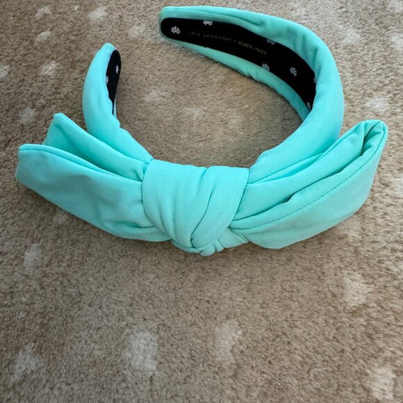 Lele Sadoughi Bow Headband Turquoise x Atlantic Pacific